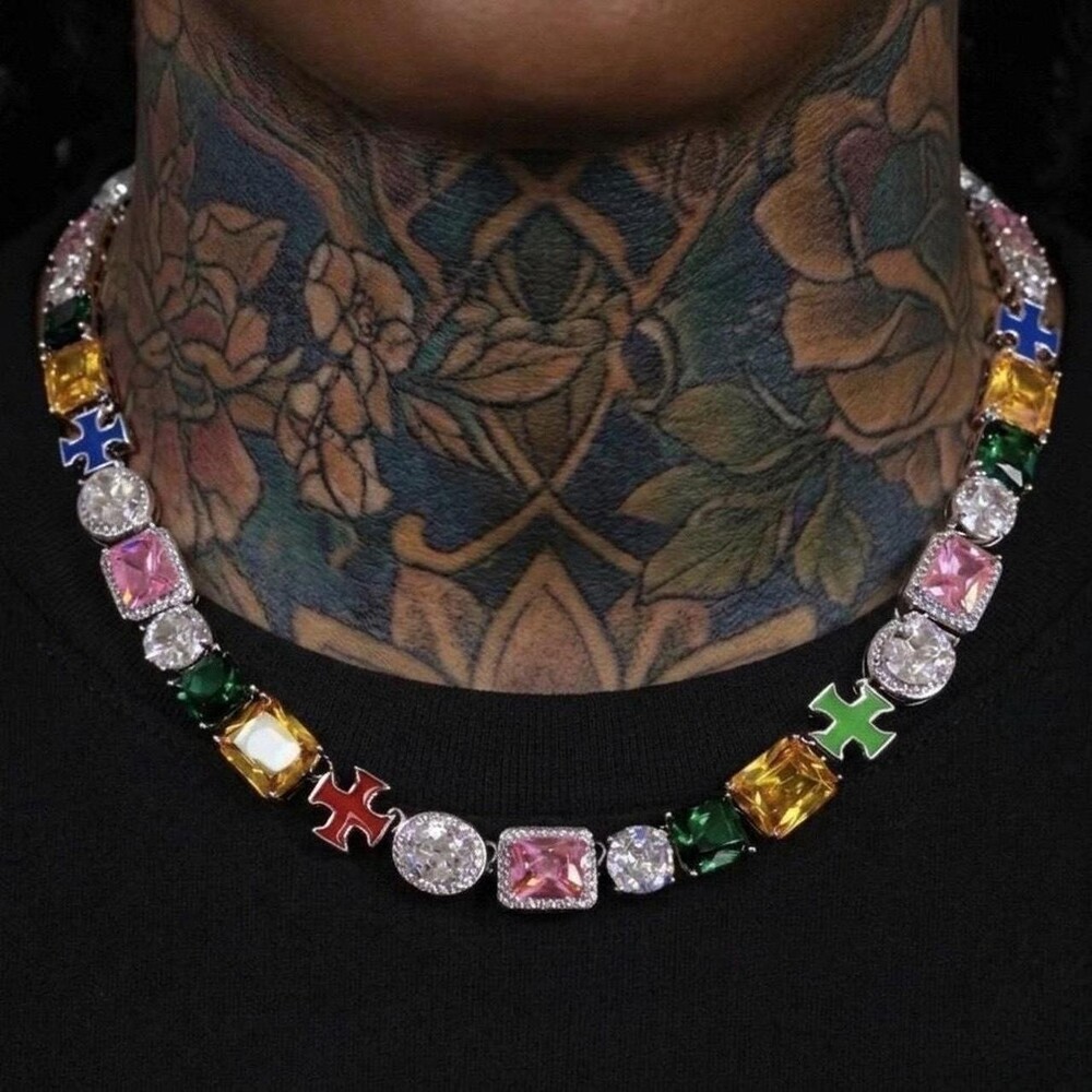 Multi Coloured Cross Necklace 20 Inch 83 A 8